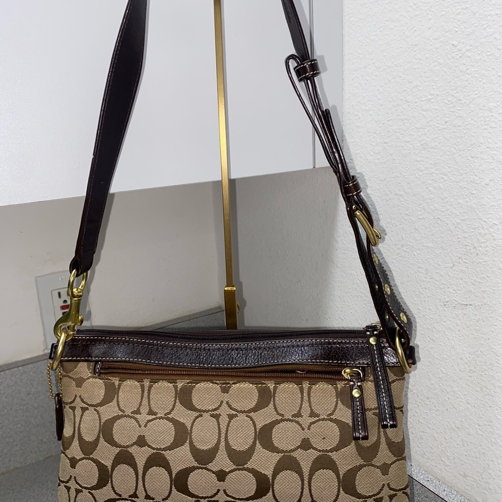 Coach Vintage Signature 2-Way Belt Khaki Bag GUC - Picture 3 of 16